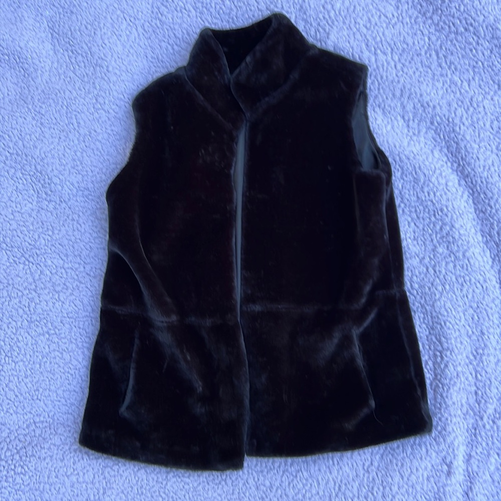 Black velvet vest Talbots